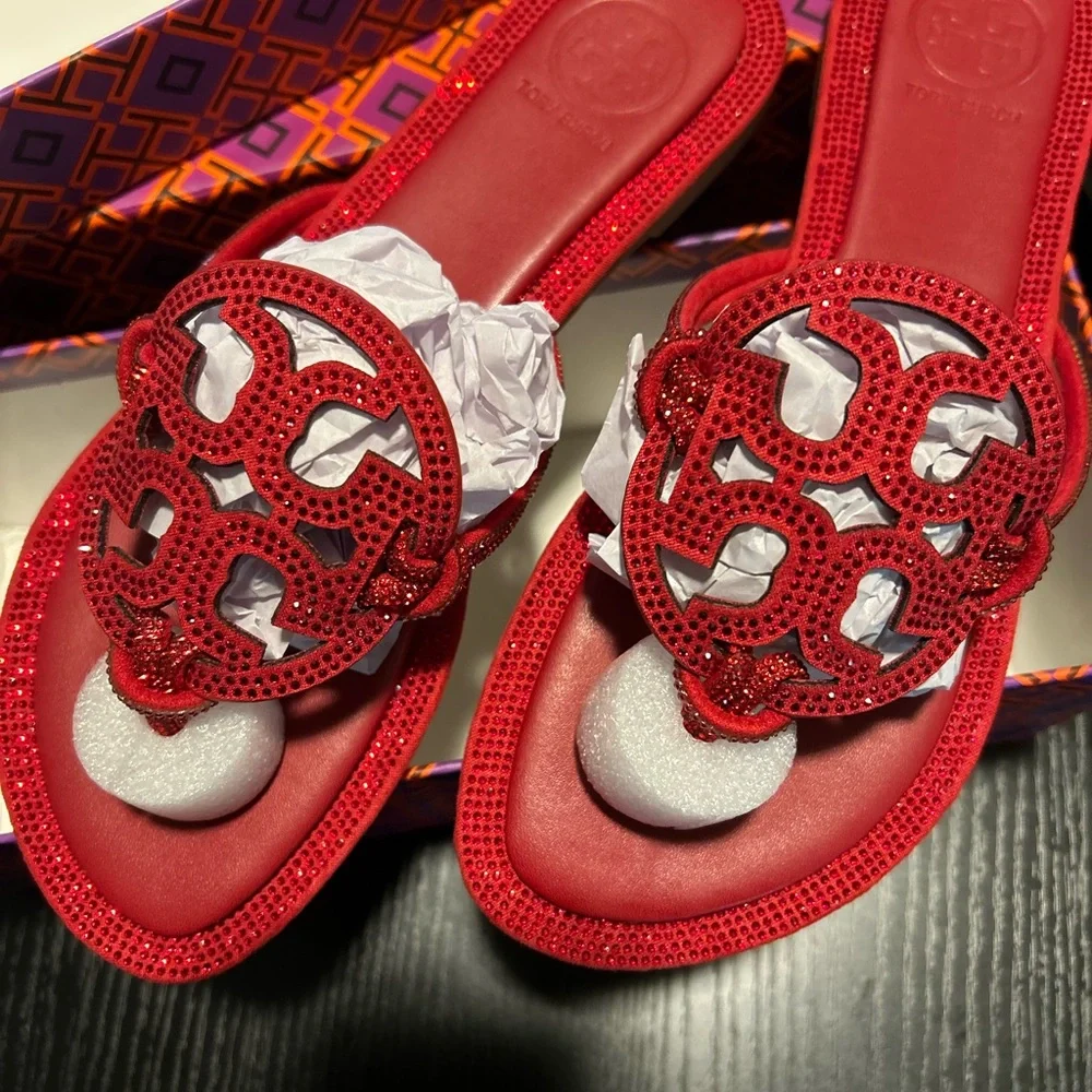 Tory Burch Red miller Sandals NWT size 8 - Picture 1 of 5